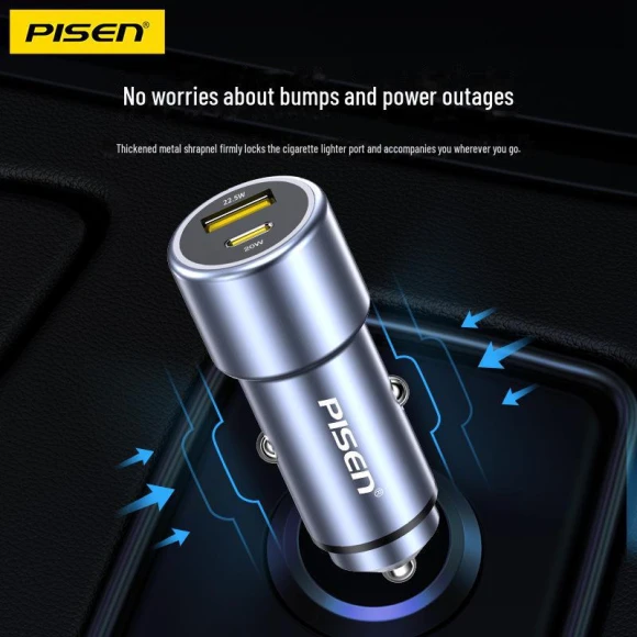 Dual Port Car Charger — Power Bank, Pisen Official
