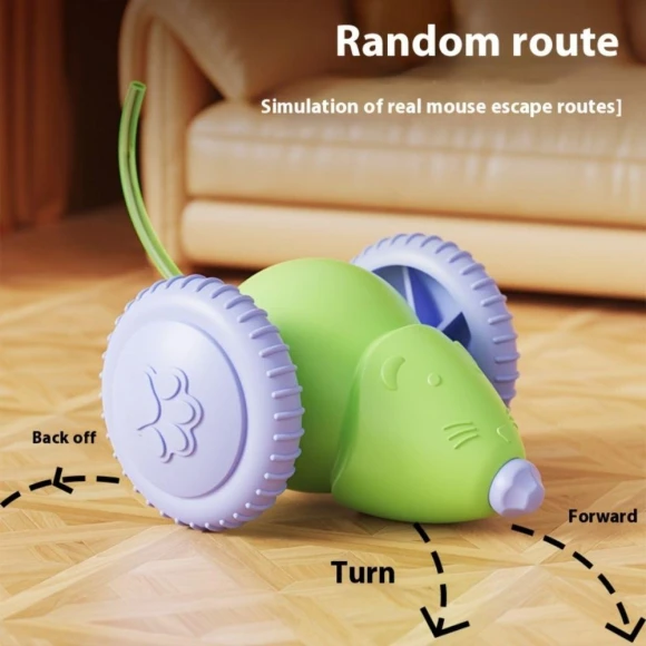 Smart Touch Electric Cat Toy with Glowing Tail — Automatic Cat Toy, Fujmhyk
