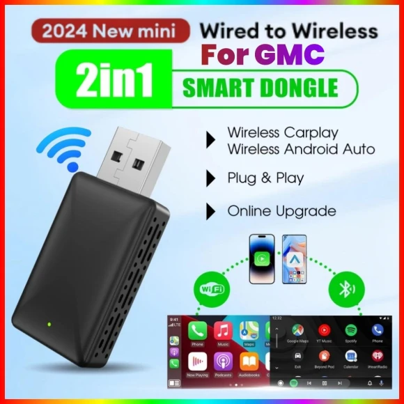 Wireless Carplay Adapter Android Auto Wireless Smart Dongle 2in1, JOHO - CarGear
