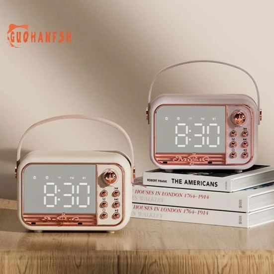 Vintage Portable Speaker with Alarm — Desk Lamp, Smart IT