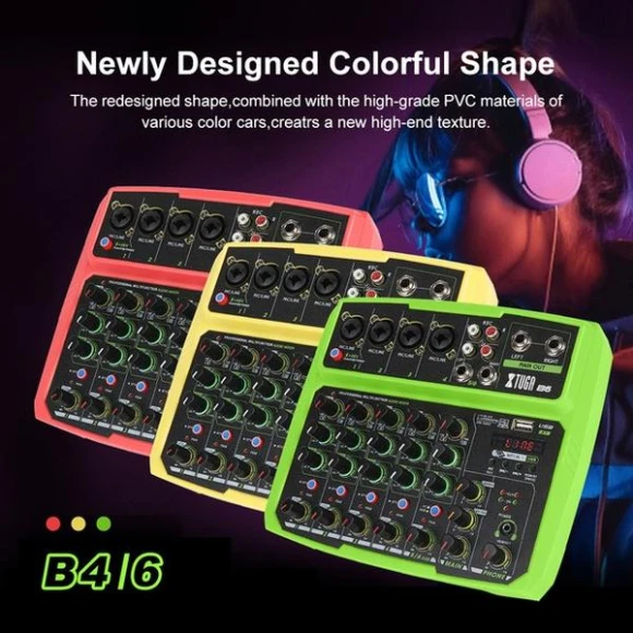 6-Channel Portable Digital Audio Mixer, Smart Mouse