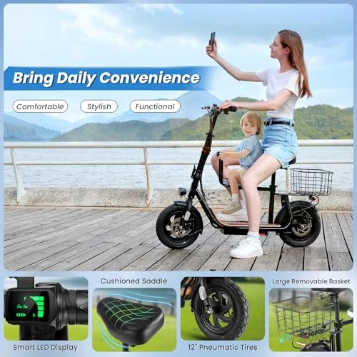Electric Scooter with Seat — Electric Scooter, Caroma