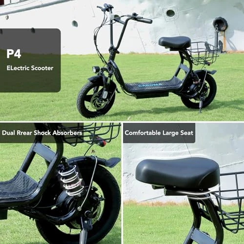 Peak 1200W Foldable Electric Scooter with Seat — Electric Scooter, Caroma