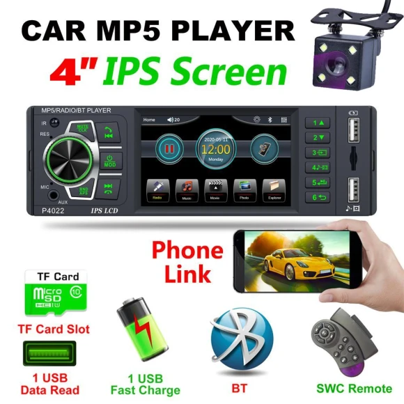 Car Stereo System with Bluetooth and 4-inch Touchscreen — Car Infotainment System, icreative