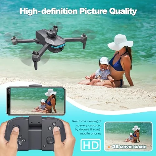 Foldable Drone with 4K Electrically Adjustable Dual Camera — Drone, SUMEAUT