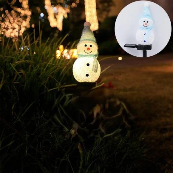 LED Solar Snowman Lights