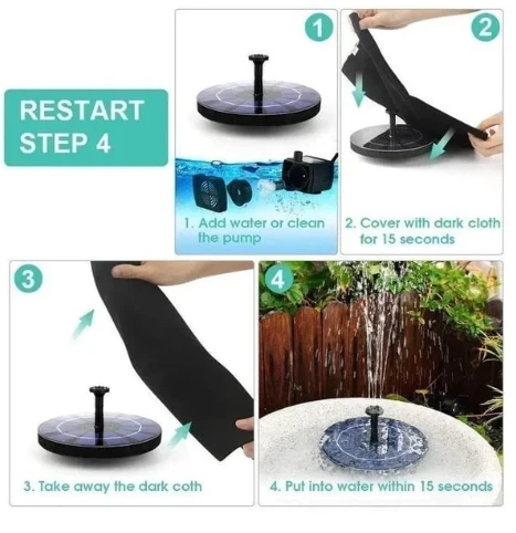 Solar Fountain with Colorful LED Lights