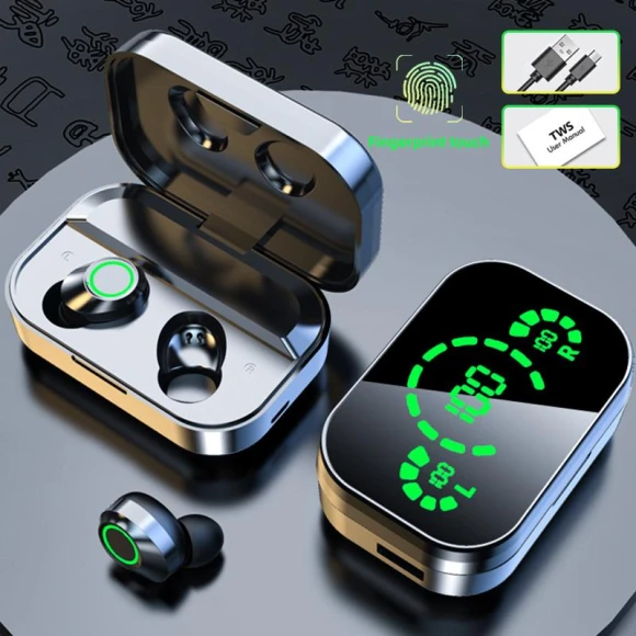 Bluetooth 5.3 9D Mirror Wireless Earbuds — Wireless Earbuds, YJMP Headphone