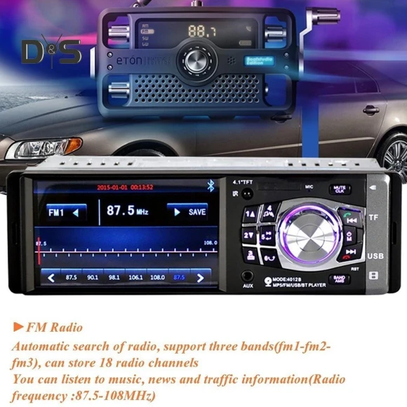 4.1-inch Touchscreen Bluetooth Car Stereo with Rear Camera — Car Infotainment System, Superway