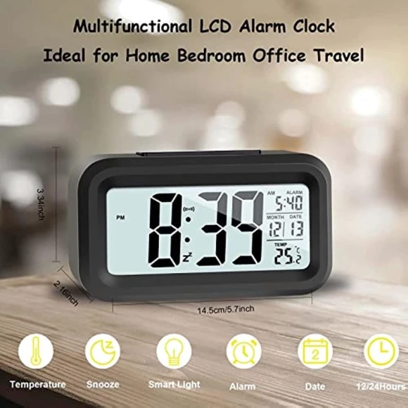 Digital Alarm Clock with LCD Display, Refreshing Home