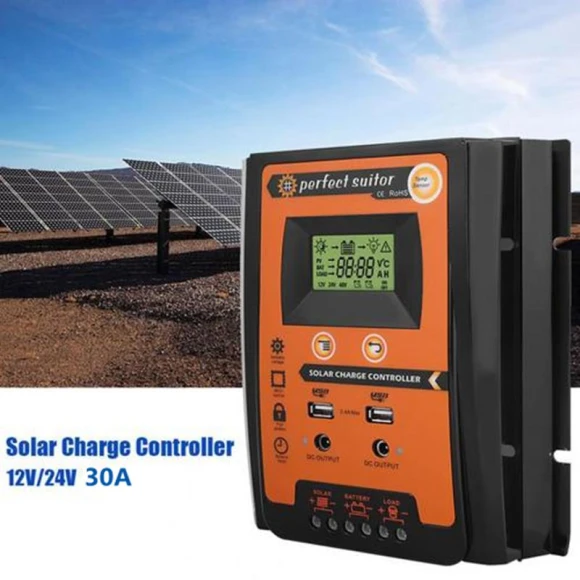 Solar Charge Controller with Dual USB and LCD Display — Solar Charge Controller, Super Dream Home