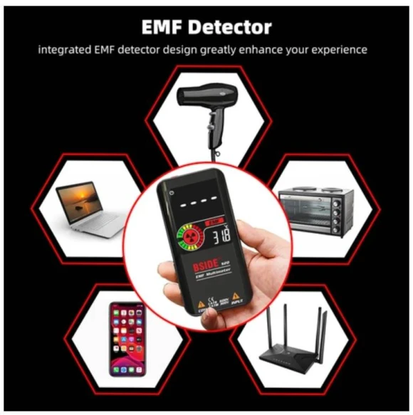 Electromagnetic Radiation Detector Multimeter with Color Screen, BSIDE