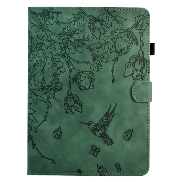 Flowers and Bird Embossed Smart Leather Tablet Case for iPad 10.2 2021 / 10.5 2019