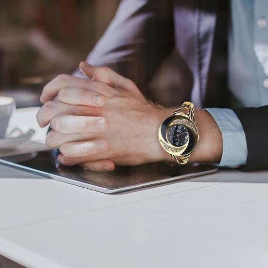 Spiral Round Smart Bracelet with Crystals, Sholov