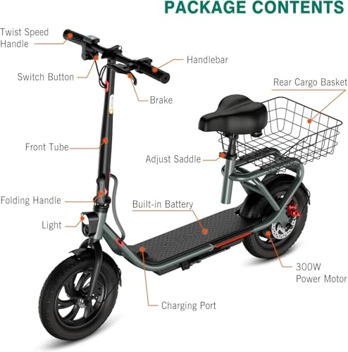 Electric Scooter with Seat — Electric Scooter, SISIGAD