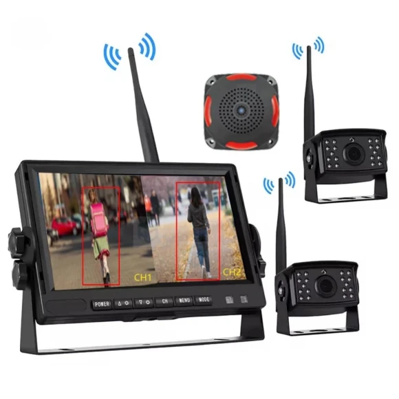 Wireless AI Blind Spot Detection System with Waterproof Rear View Camera — Backup Camera, Reakosound