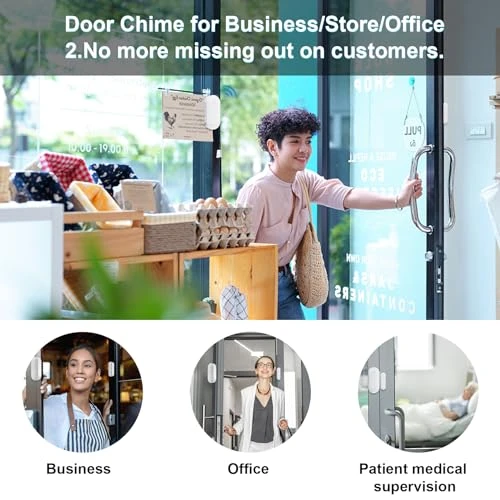 Wireless Door Chime with Entry Alarm, SanJie