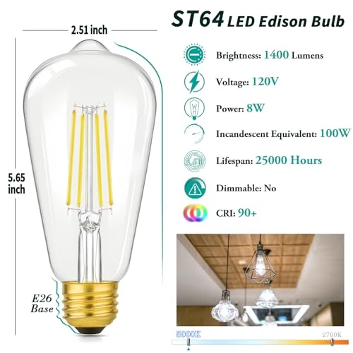 Vintage LED Edison Light Bulbs, Brightever