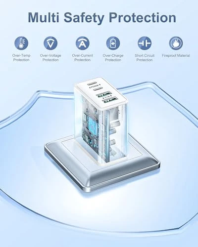 40W 4-Port USB C Wall Charger — Power Bank, BECHAGE