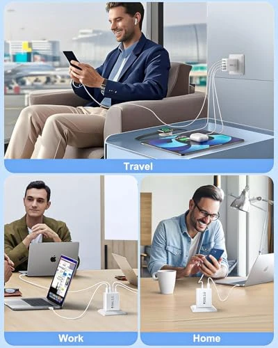 40W 4-Port USB C Wall Charger — Power Bank, BECHAGE