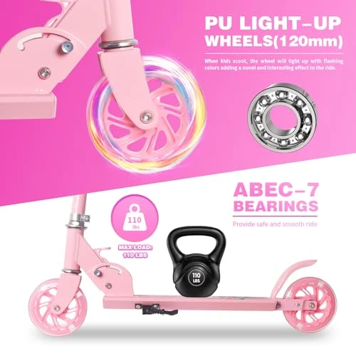 Scooter for Kids with Light Up Wheels and Adjustable Handlebars — Electric Scooter, Nattork