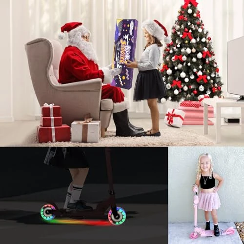 Scooter for Kids with Light Up Wheels and Adjustable Handlebars — Electric Scooter, Nattork