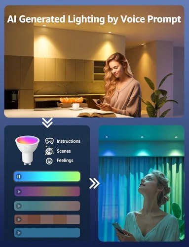 AI GU10 Smart Bulb - RGBCW Dimmable Color Changing LED Bulbs — Smart Light Bulb, Lepro