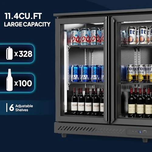 Commercial Back Bar Cooler with 3 Doors, ROVSUN