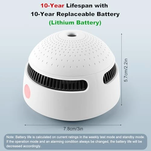 Smart Smoke Detector with 10-Year Battery, Soewolit