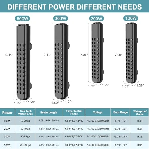 Submersible Aquarium Heater, HANLESHUKA