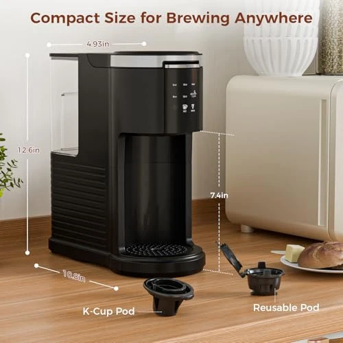 2 in 1 Coffee Machine for K-Cup & Ground Coffee — Coffee Maker, Electactic