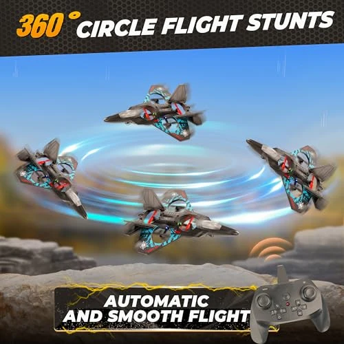 RC Plane with 360° Flips and LED Lights, BEZGAR