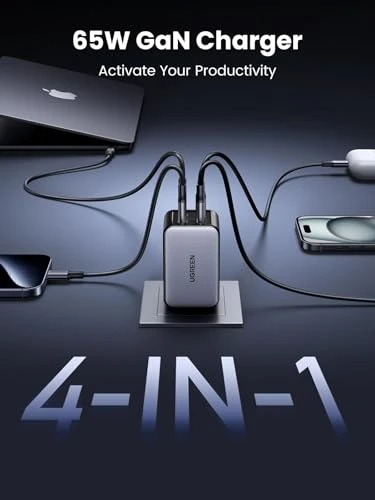 65W USB C Charger Block - Nexode 4-Port GaN Charger, UGREEN