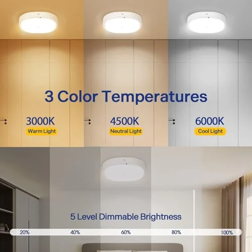 Rechargeable Motion Sensor Ceiling Light, KNHUOS