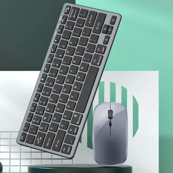Silent Rechargeable Bluetooth Keyboard and Mouse Set — Bluetooth Keyboard, Computer boost