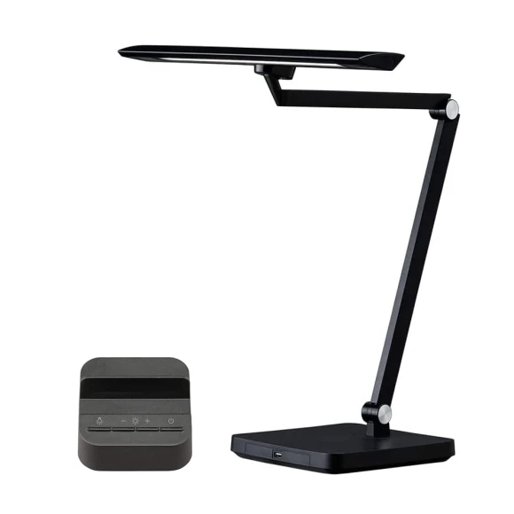 Desk Base Dimmable Handy Remote Smartphone Stand USB Symmetrical Light, IRIS OHYAMA