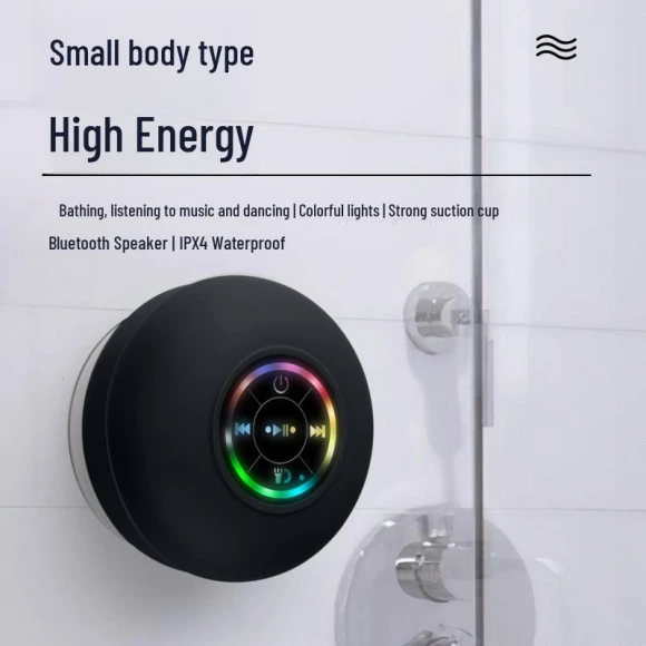 Waterproof LED Bluetooth Speaker with Suction Cup, AI Market
