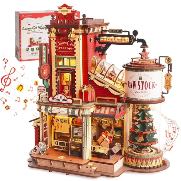 3D Puzzle Wooden Music Box With LED, Robotime