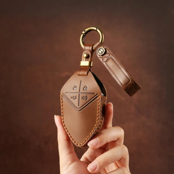 Genuine Leather Smart Key Cover, GearUp AutoMoto