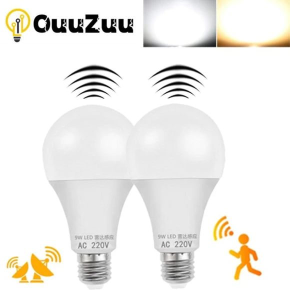 LED E27 Radar Motion Sensor Bulb, OuuZuu