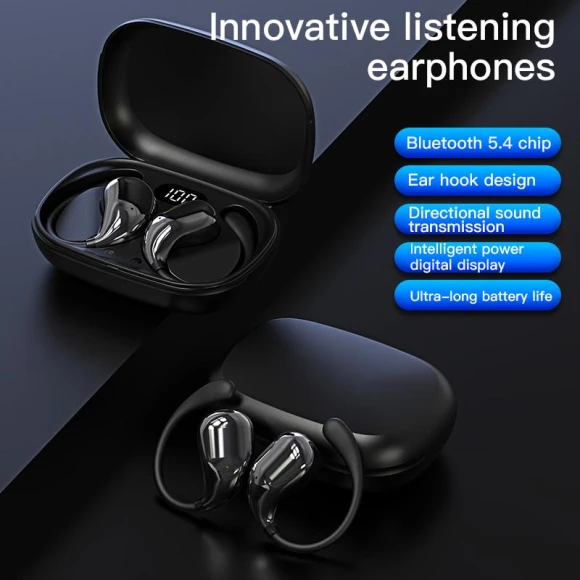 Wireless Earhook Headphones — Wireless Earbuds, Meiteai-Electronics