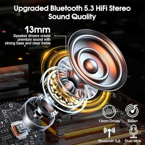 Wireless Earpiece with Dual ENC Noise Canceling Mic — Wireless Earbuds, SKIUDCT