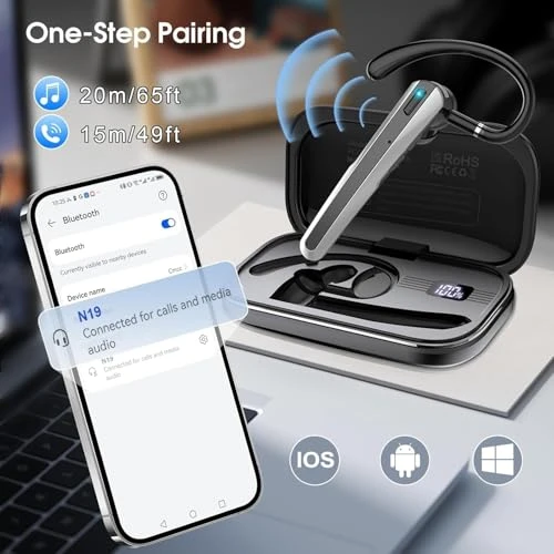 Wireless Earpiece with Dual ENC Noise Canceling Mic — Wireless Earbuds, SKIUDCT