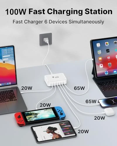 100W GaN 6 Port USB C Fast Charging Station, CHONGZHENG (HK)CO. ,LIMITED