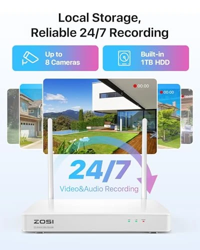 QHD WiFi Security Camera System Outdoor — Security Camera, ZOSI