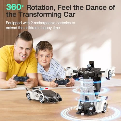 Transform Robot RC Cars with Flashing Light, KKM
