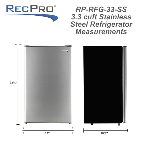 3.3 Cu Ft 12V RV Refrigerator, RecPro