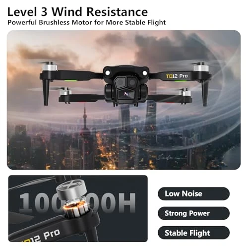 Brushless Motor Drone with 4K Camera, Toladrone