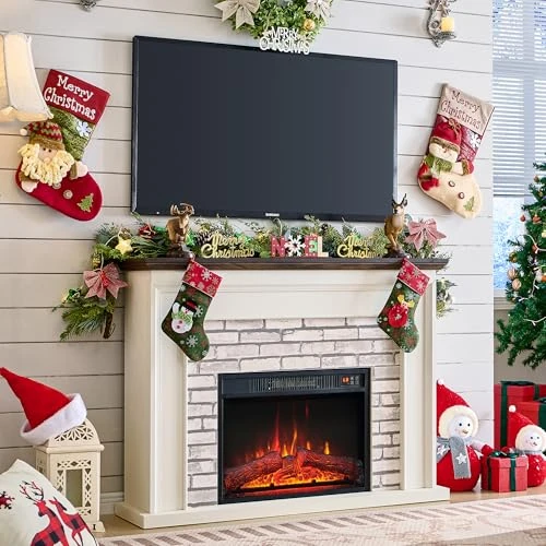Flip Top Electric Fireplace with Mantel, Aitjunz