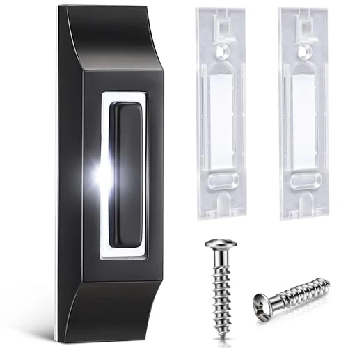 Solid Metal LED Light Up Doorbell Button, Enhon